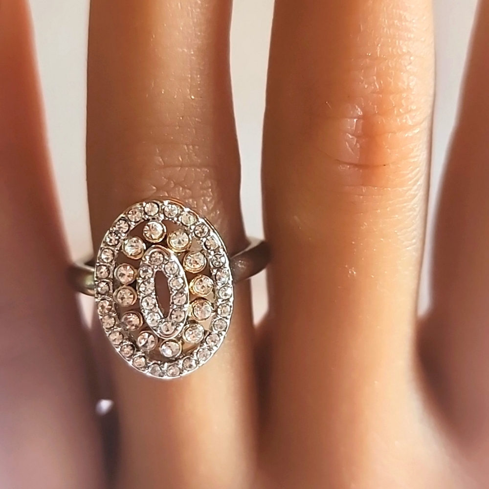 #2A Gold Plated Ring With Rhinestones